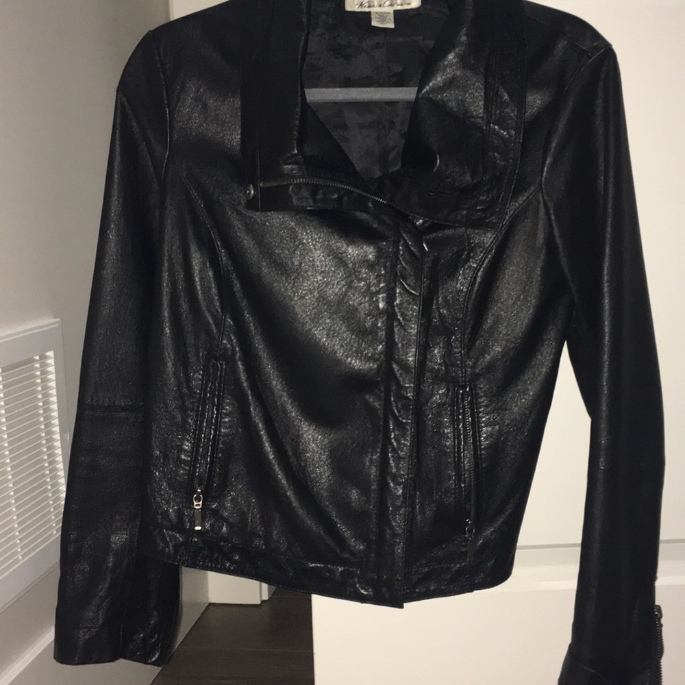 Leather moto jacket